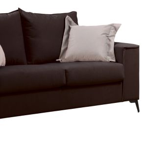 Verona 2-piece sofa, dark gray fabric with beige cushions