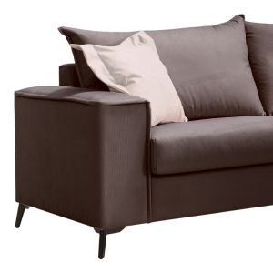 Verona 2-piece sofa, dark gray fabric with beige cushions