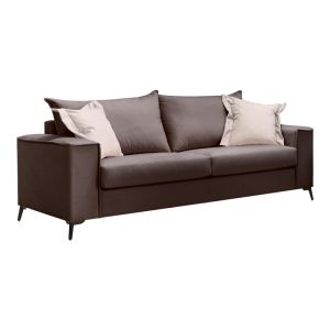 Verona 2-piece sofa, dark gray fabric with beige cushions