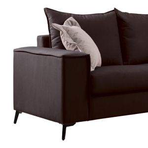 Sofa Verona 2-seater dark gray fabric with beige cushions 173x93x100cm