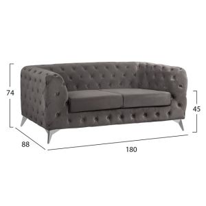 Sofa two seats Chesterfield Velvet Albert Barlow gray Hm3129.10