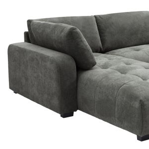 Диван десен ъглов дамаска Gianco в сив нюанс 298x208x85см