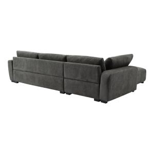 Диван десен ъглов дамаска Gianco в сив нюанс 298x208x85см