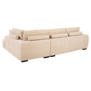 Coven right-angle sofa in ecru fabric 298x102-208x85hcm Hm3266,01r