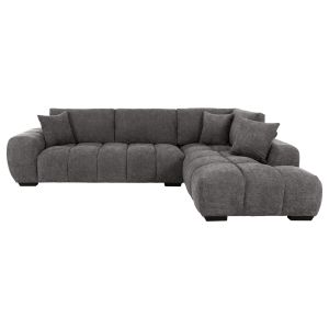 Coven right-hand corner sofa in dark gray fabric 298x102-208x85hcm Hm3266,03r