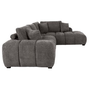 Coven right-hand corner sofa in dark gray fabric 298x102-208x85hcm Hm3266,03r