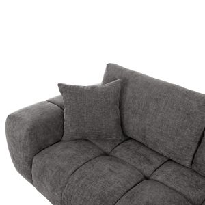 Coven right-hand corner sofa in dark gray fabric 298x102-208x85hcm Hm3266,03r