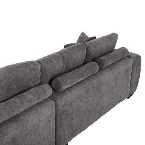 Coven right-hand corner sofa in dark gray fabric 298x102-208x85hcm Hm3266,03r