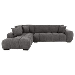 Coven left corner sofa in dark gray fabric 298x102-208x85hcm Hm3266,03l