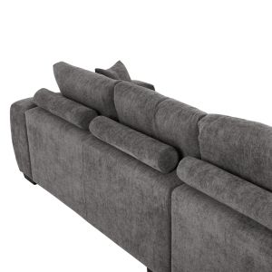 Coven left corner sofa in dark gray fabric 298x102-208x85hcm Hm3266,03l