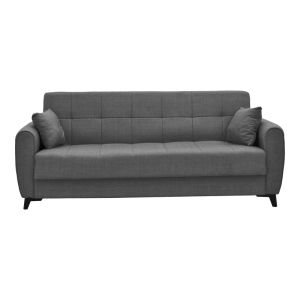Sofa with storage space three-seater fabric Lincoln anthracite 225x85x90cm