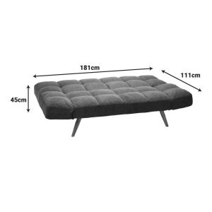 Диван-легло 3-местен Freddo в жълто кадифе 181x81x86см