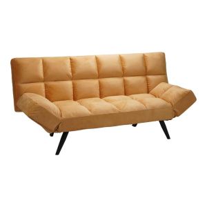 Диван-легло 3-местен Freddo в жълто кадифе 181x81x86см