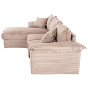 Sofa bed Aldo left corner with storage space beige polyester upholstery 256x91-159x87hcm Hm3276,01l