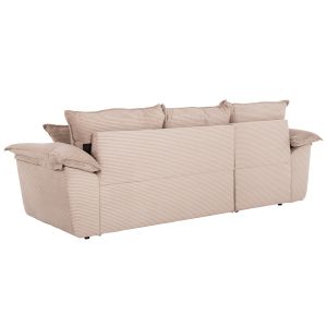 Sofa bed Aldo left corner with storage space beige polyester upholstery 256x91-159x87hcm Hm3276,01l