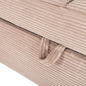 Sofa bed Aldo left corner with storage space beige polyester upholstery 256x91-159x87hcm Hm3276,01l