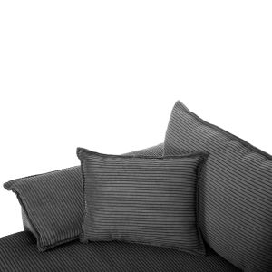 Sofa bed Aldo left corner with storage space polyester fabric anthracite 256x91-159x87hcm Hm3276,02l