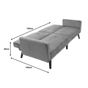 Dream sofa bed with velvet stool in rotten apple color 209x157x80cm