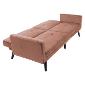 Dream sofa bed with velvet stool in rotten apple color 209x157x80cm