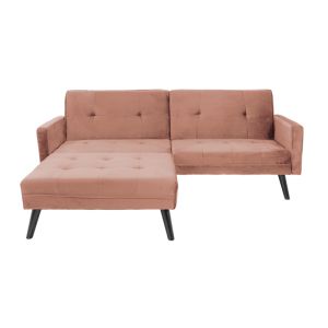 Dream sofa bed with velvet stool in rotten apple color 209x157x80cm