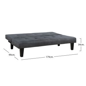 Sofa/bed Hm3000.02 gray fabric 180x82.5x78h cm.