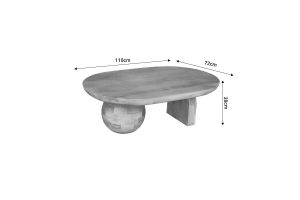 Designer table Kane solid wood white finish 110x72x38cm