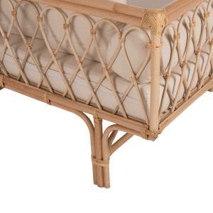 Дневно легло диван естествен ратан Aliki бежови възглавнички 200x100x86hcm Hm9658