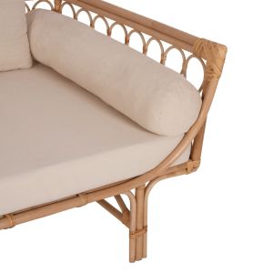 Дневно легло диван естествен ратан Aliki бежови възглавнички 200x100x86hcm Hm9658