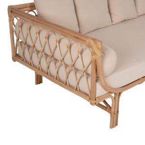 Дневно легло диван естествен ратан Aliki бежови възглавнички 200x100x86hcm Hm9658