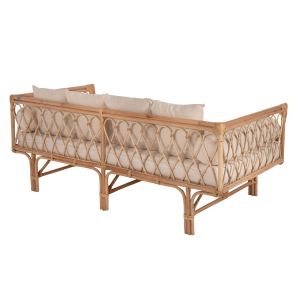 Дневно легло диван естествен ратан Aliki бежови възглавнички 200x100x86hcm Hm9658