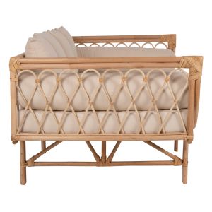 Дневно легло диван естествен ратан Aliki бежови възглавнички 200x100x86hcm Hm9658