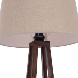 Wooden lamp with beige shade 26x26x156hcmhm7695,01
