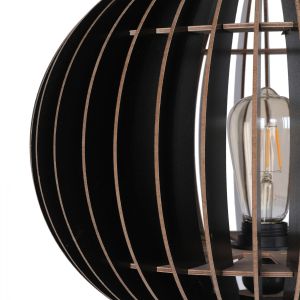 Wooden lamp with black shade Hm7375,02 D36x145