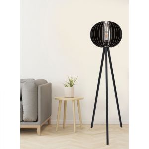 Wooden lamp with black shade Hm7375,02 D36x145