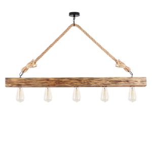 Wooden chandelier with rope details Hm7263 100x7x53cm