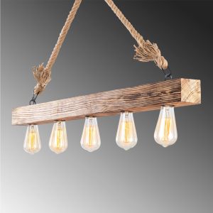 Wooden chandelier with rope details Hm7263 100x7x53cm