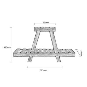 Wooden flower stand Tisa 75x25x49cm