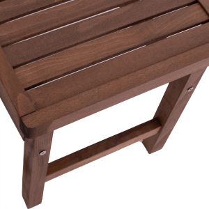 Дървена маса-табуретка цвят орех 60χ40x45υcm