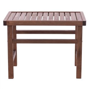 Дървена маса-табуретка цвят орех 60χ40x45υcm