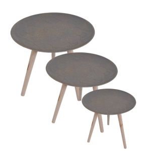 Wooden side table small gray / gold patina 40 * 40 * 38