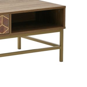 Wooden coffee table Brilo color brown/gold 101x59x43cm