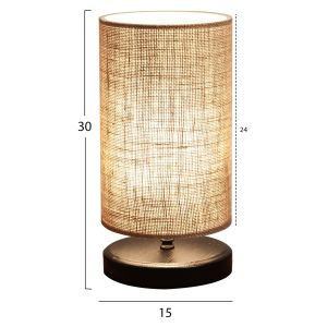Wooden table lamp black with beige Hm7595,01 15x30cm