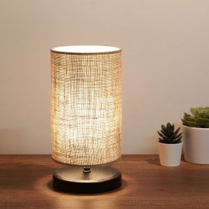 Wooden table lamp black with beige Hm7595,01 15x30cm