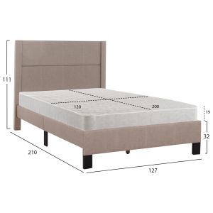 Единично легло с матрак Trillop Hm21203.15 бежов плат - за размери 120x200см.