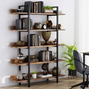 Shelf Almond walnut/black 119x27x185cm