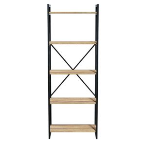Baker shelf, black/walnut color, 66x34x180cm