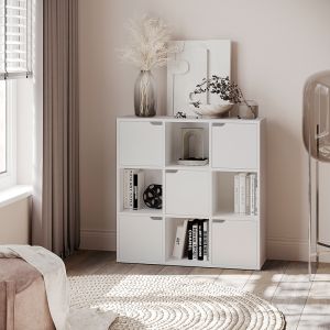 Bookel shelf in white color 88.5x27.5x89.3cm