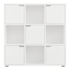 Bookel shelf in white color 88.5x27.5x89.3cm