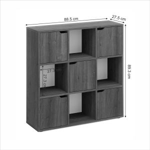 Bookel shelf in white color 88.5x27.5x89.3cm