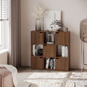 Bookel shelf in walnut color 88.5x27.5x89.3cm